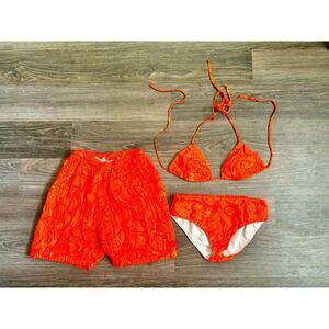 Vintage 1960s His and Hers Swim Suit Set Harriet's Made in Hawaii Bikini Shorts